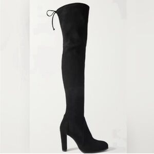 Stuart Weitzman Highland Over the Knee Black Suede Boots OTK Size 6